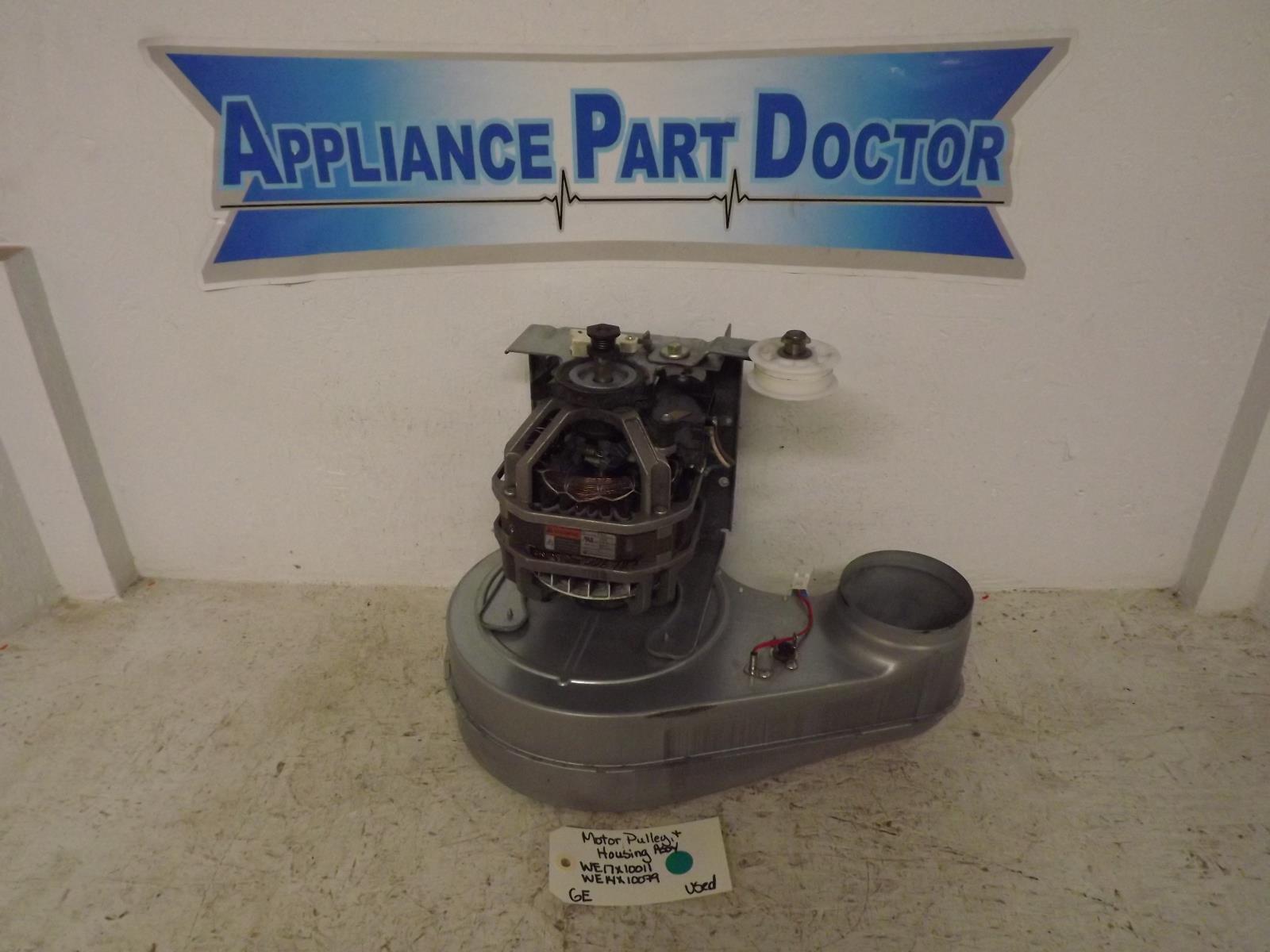 GE Dryer WE17X10011 WE14X10079 Motor, Pulley & Housing Assy Used GE Dryer WE17X10011 WE14X10079 Motor, Pulley & Housing Assy Used
